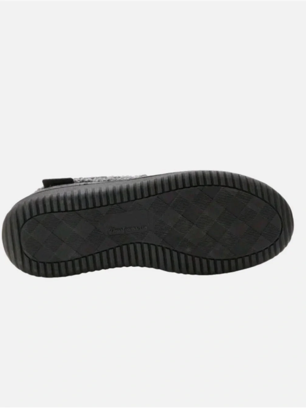 dearfoams Men's Dark Grey Herringbone Slip-On Slippers